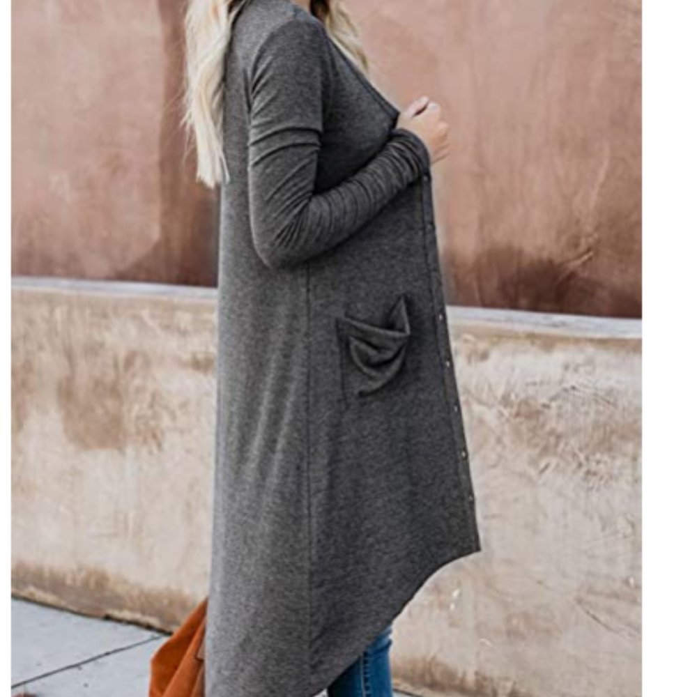 Asvivid Basic Lightweight Button Down Cardigan - Picture 2 of 2